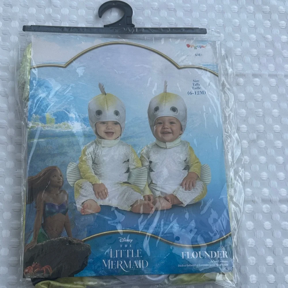 Disney The Little Mermaid Unisex Flounder Baby Costume 6-12M NWT - Picture 2 of 3